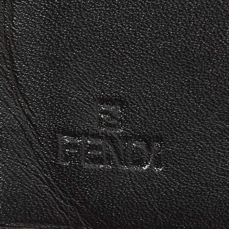 Pre Owned Fendi Tobacco Zucchino Fabric and Leather Bifold Wallet