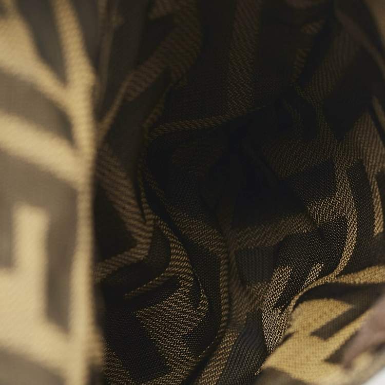 Pre Owned Fendi Tobacco Zucca Nylon Flat Crossbody Bag