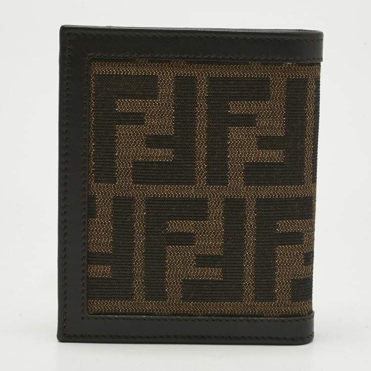 Pre Owned Fendi Tobacco Zucca Canvas and Leather Bifold Wallet