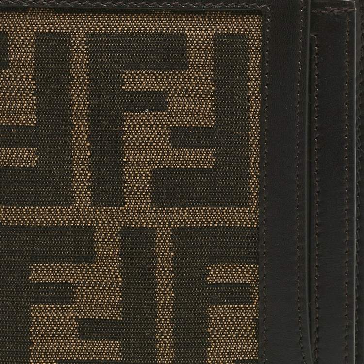 Pre Owned Fendi Tobacco Zucca Canvas and Leather Bifold Wallet