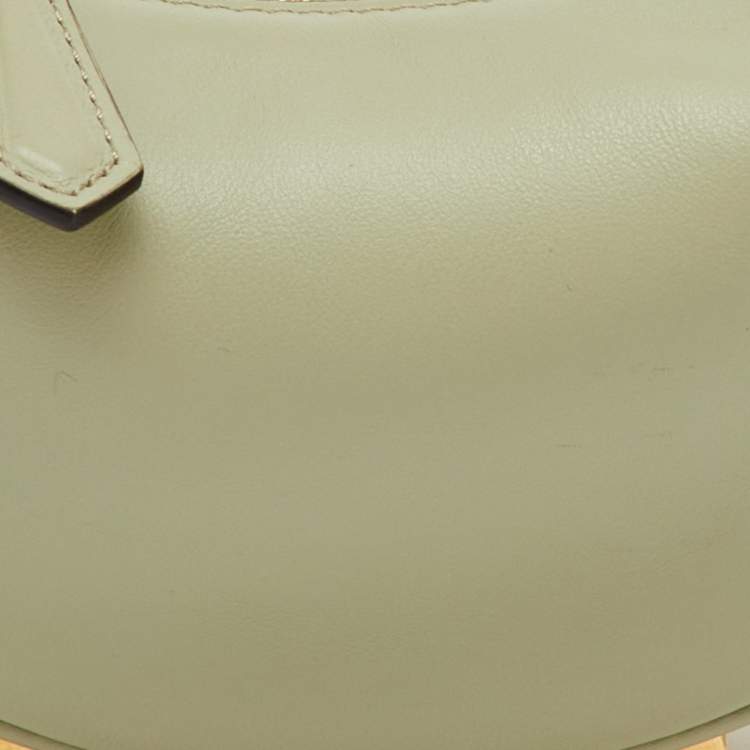 Pre Owned Fendi Pastel Green Leather Nano Fendigraphy Bag