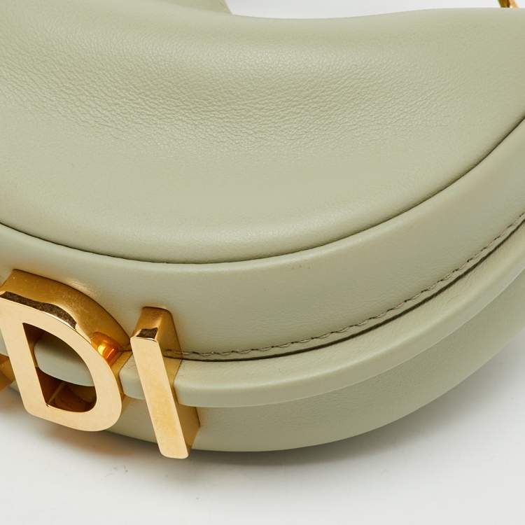 Pre Owned Fendi Pastel Green Leather Nano Fendigraphy Bag