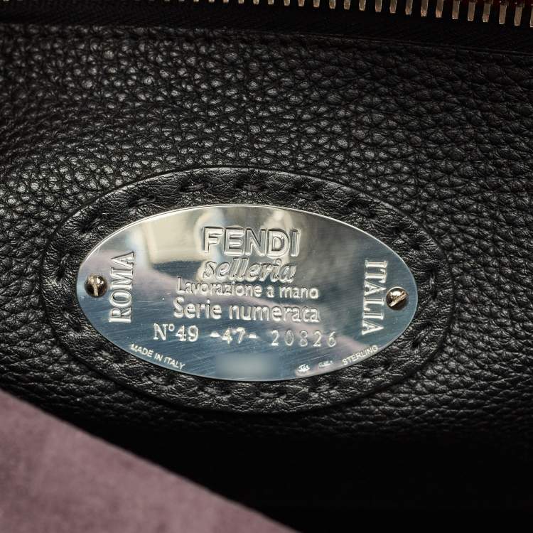 Pre Owned Fendi Black Selleria Leather Monster Peekaboo Iseeu Briefcase