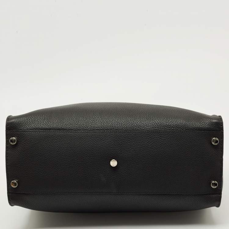 Pre Owned Fendi Black Selleria Leather Monster Peekaboo Iseeu Briefcase