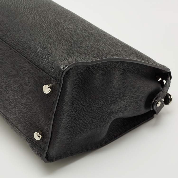 Pre Owned Fendi Black Selleria Leather Monster Peekaboo Iseeu Briefcase
