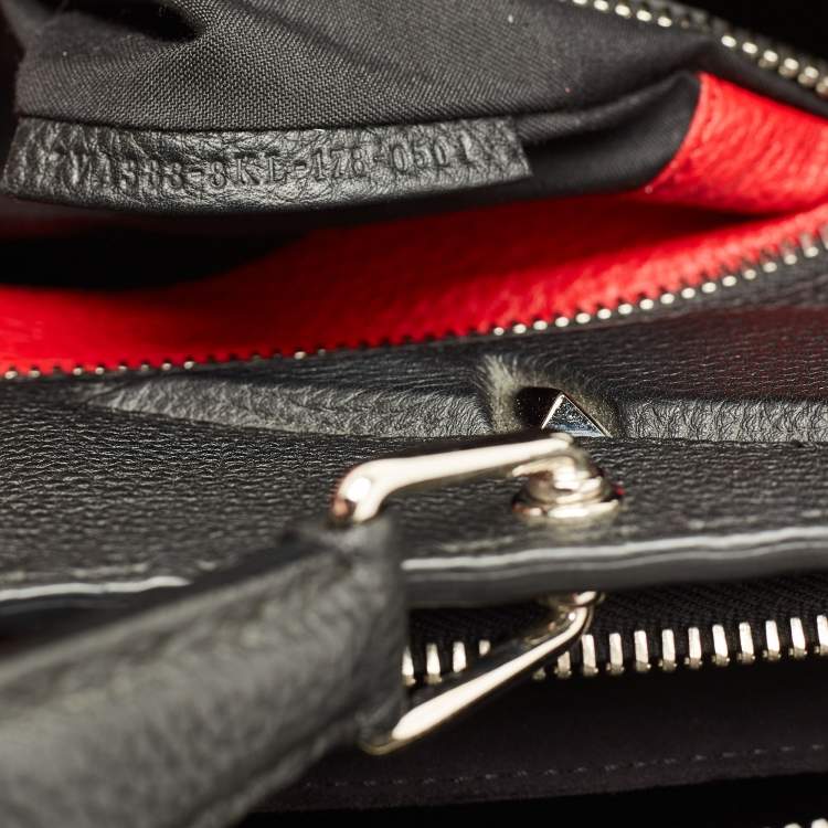 Pre Owned Fendi Black Selleria Leather Monster Peekaboo Iseeu Briefcase