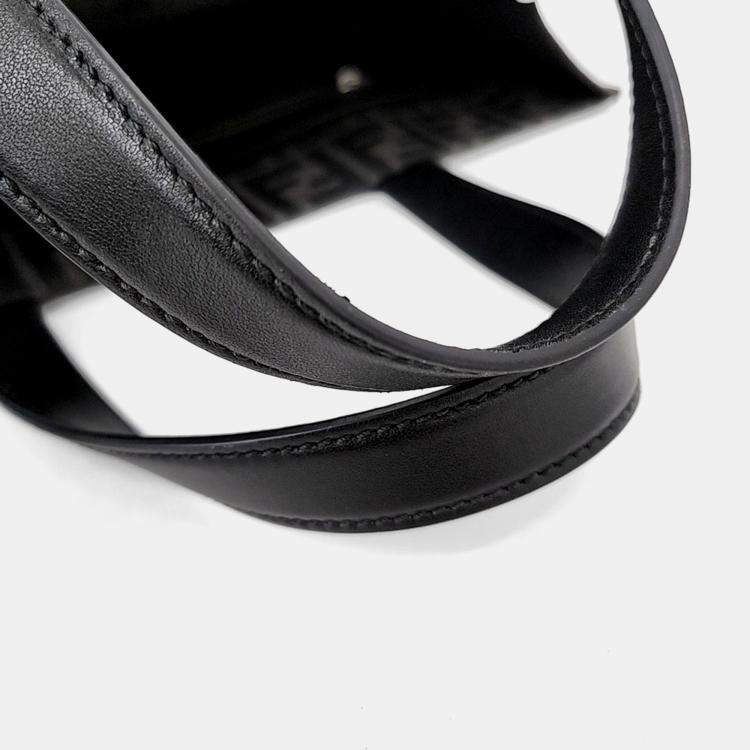 Pre Owned Fendi Black Fabric FF Jacquard Shopper