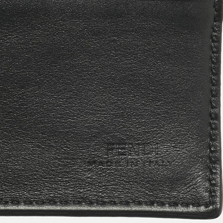 Pre Owned حافظة بطاقات فندي قماش وزيازا مائل جلد أسود/أصفر