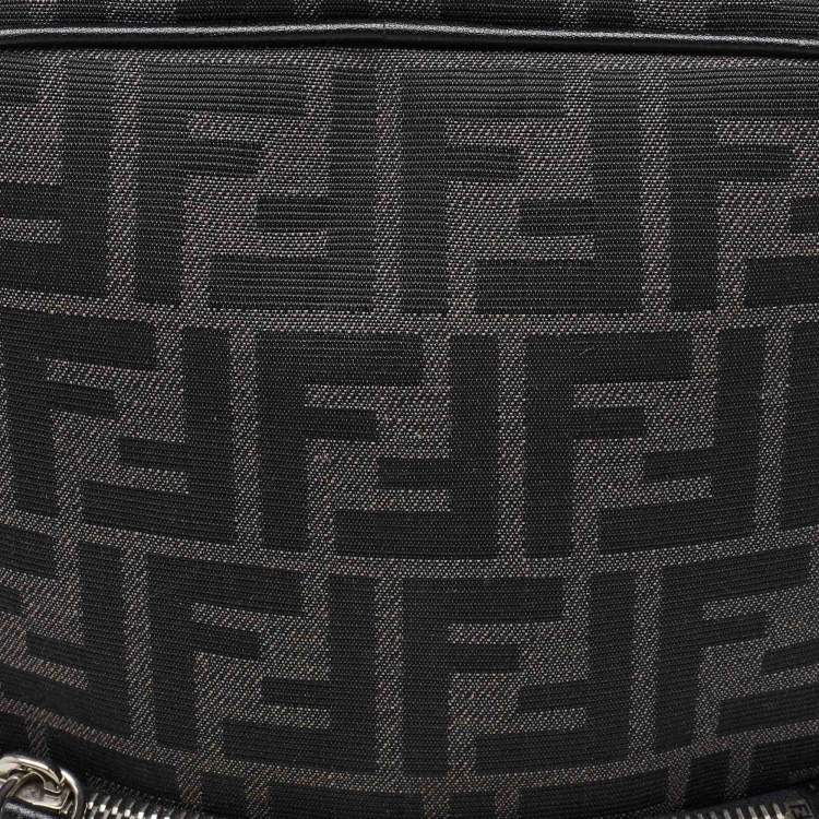 Pre Owned Fendi Black Zucca Canvas and Leather Convertible Backpack