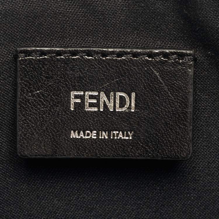 Pre Owned Fendi Diagonal Camera Case Grey/Black FF Coated Canvas and Leather Crossbody Bag