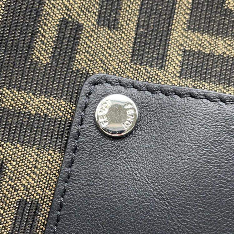 Pre Owned Fendi Baguette Slim Shoulder Bag Brown Canvas