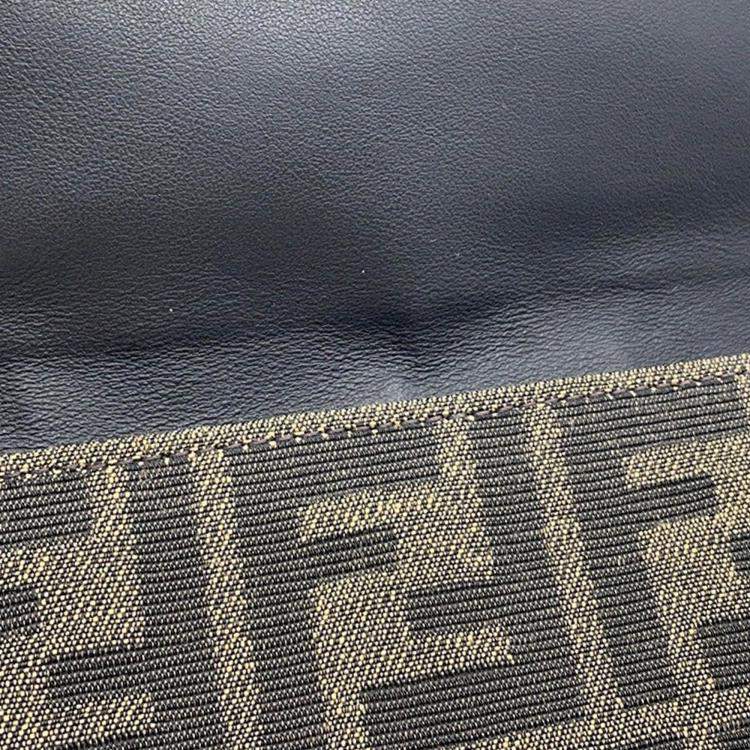 Pre Owned Fendi Baguette Slim Shoulder Bag Brown Canvas