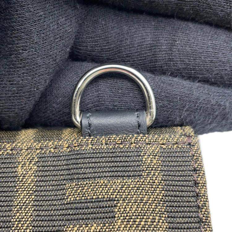 Pre Owned Fendi Baguette Slim Shoulder Bag Brown Canvas