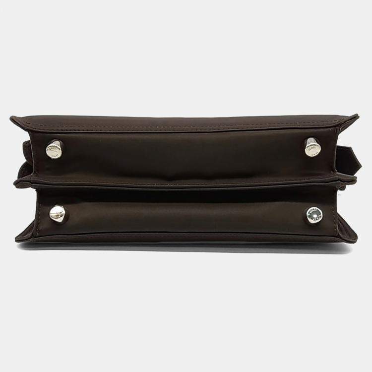 Pre Owned Fendi Brown Fabric Peekaboo I See U Mini