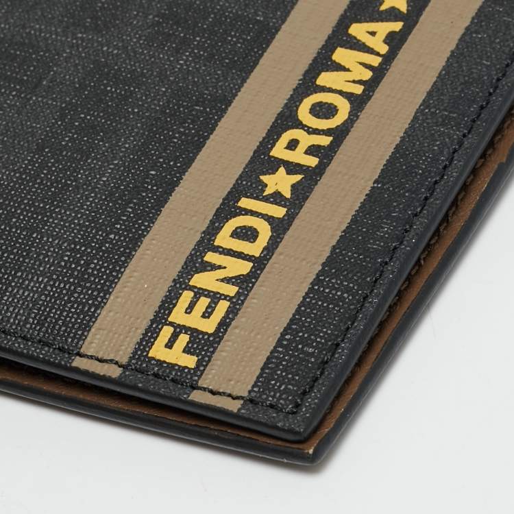 Pre Owned Fendi Black/Grey Zucca Coated Canvas Bifold Wallet