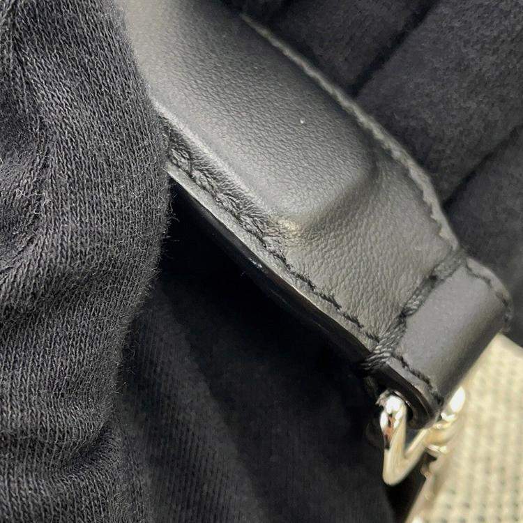 Pre Owned Fendi Logo Backpack Ivory/Black Nylon Mesh