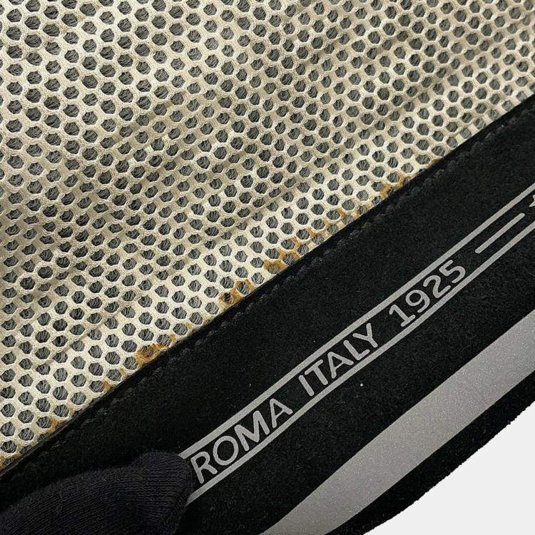 Pre Owned Fendi Logo Backpack Ivory/Black Nylon Mesh