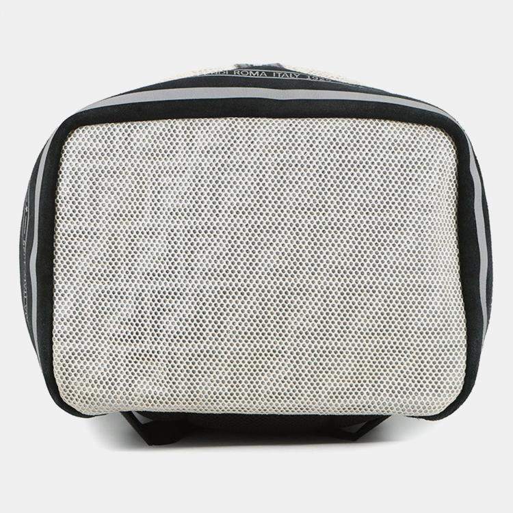Pre Owned Fendi Logo Backpack Ivory/Black Nylon Mesh