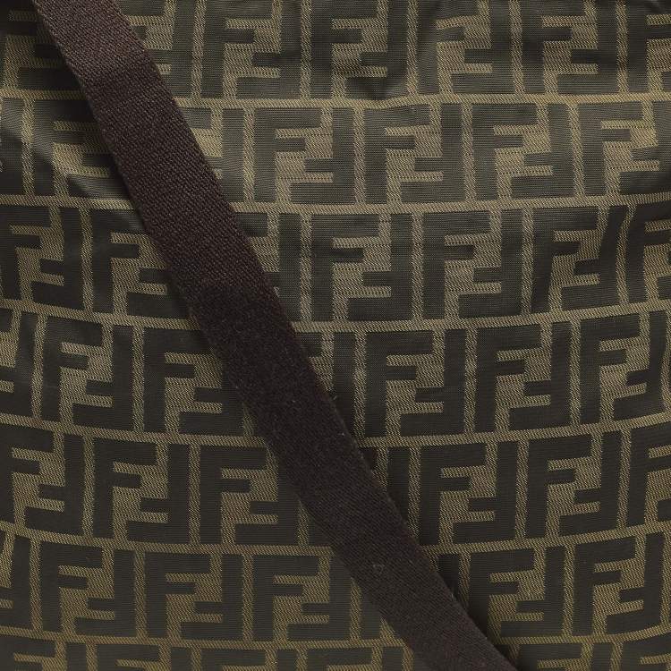 Pre Owned Fendi Tobacco Zucca Nylon Messenger Bag