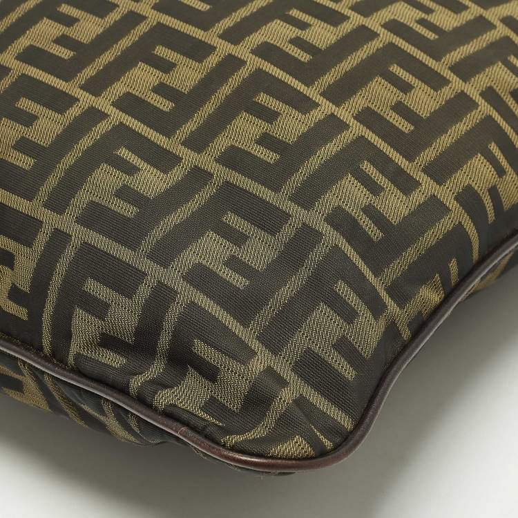 Pre Owned Fendi Tobacco Zucca Nylon Messenger Bag