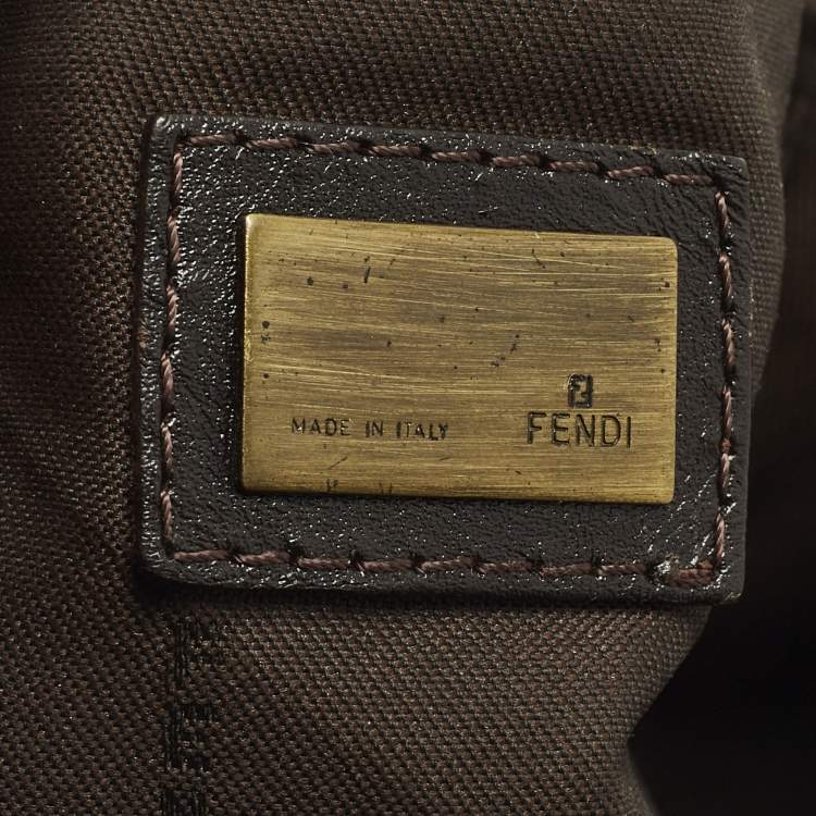 Pre Owned Fendi Tobacco Zucca Nylon Messenger Bag