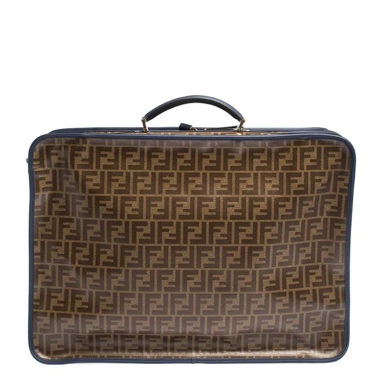 Pre Owned Fendi Zucca Coated Canvas and Leather Mania FF Suitcase