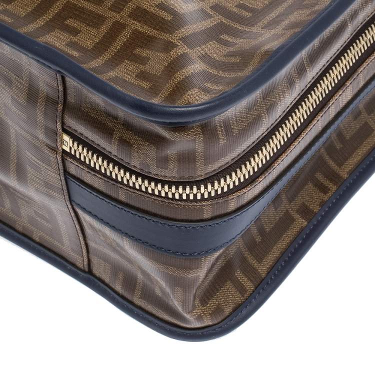 Pre Owned Fendi Zucca Coated Canvas and Leather Mania FF Suitcase