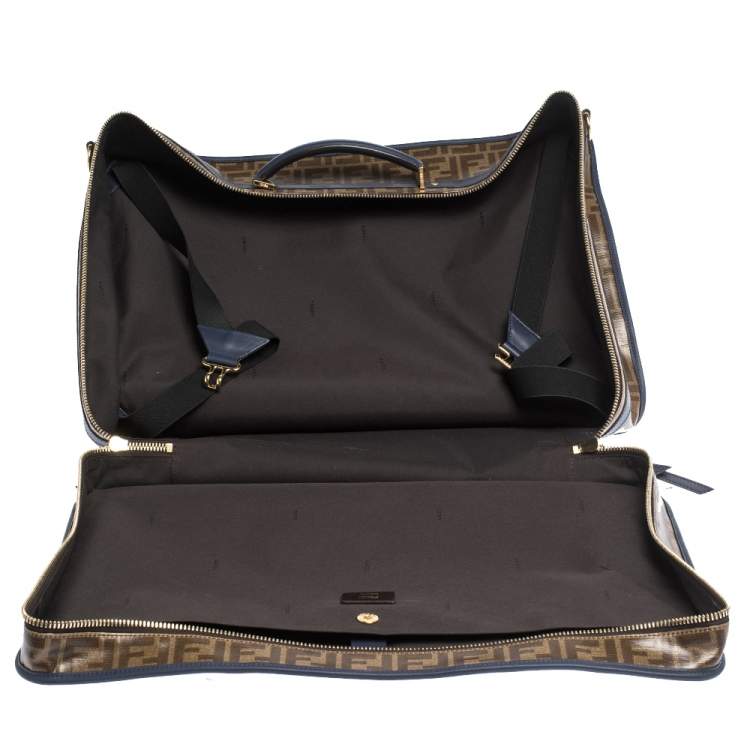 Pre Owned Fendi Zucca Coated Canvas and Leather Mania FF Suitcase