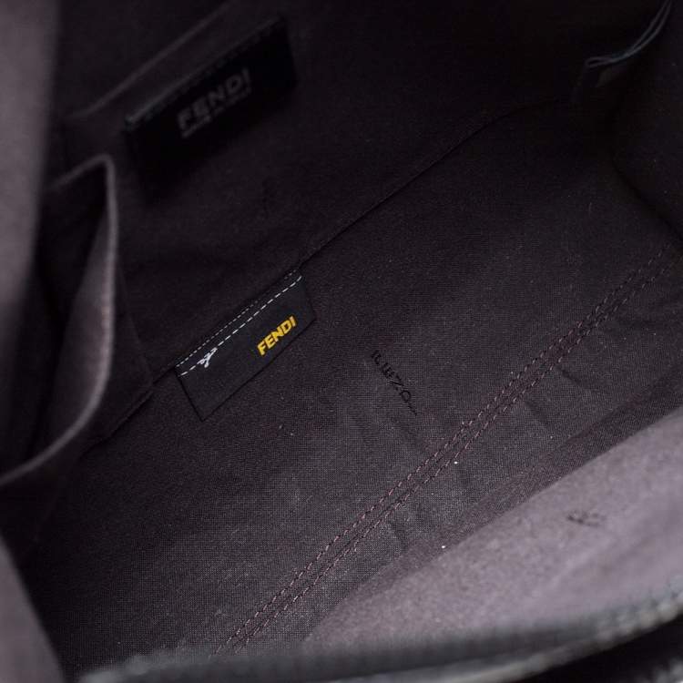 Pre Owned Fendi Black Zucca Coated Canvas Messenger Bag