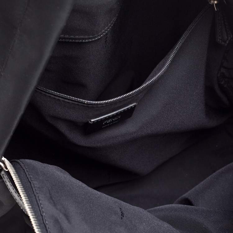 Pre Owned Fendi Black Nylon Monster Eyes Backpack