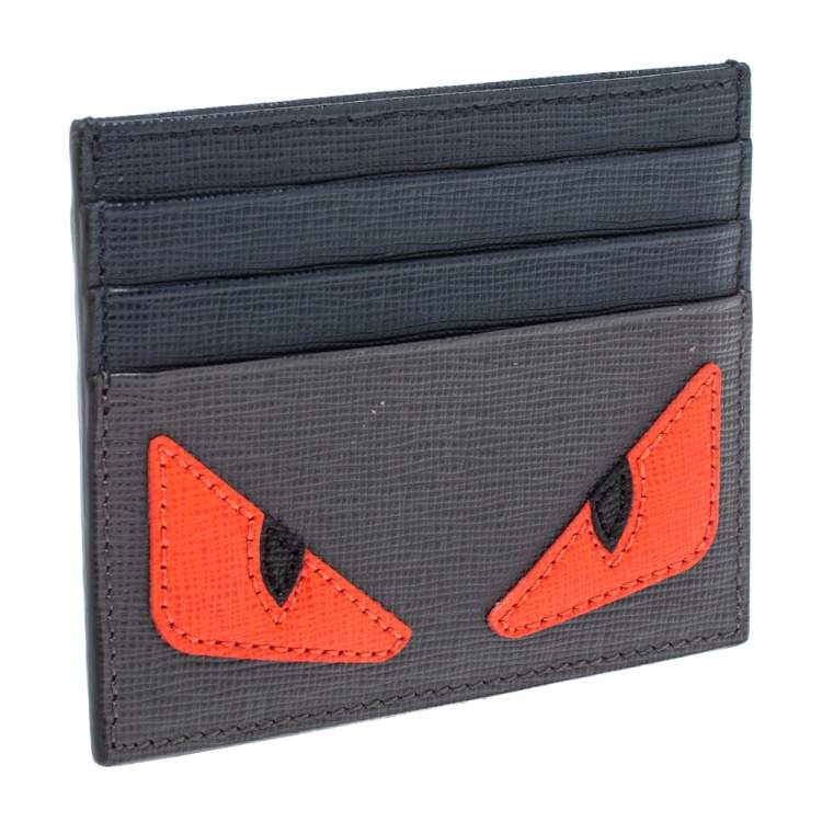Pre Owned Fendi Multicolor Leather Monster Eye Card Holder
