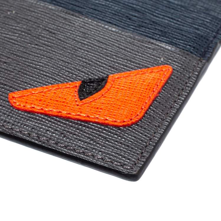 Pre Owned Fendi Multicolor Leather Monster Eye Card Holder