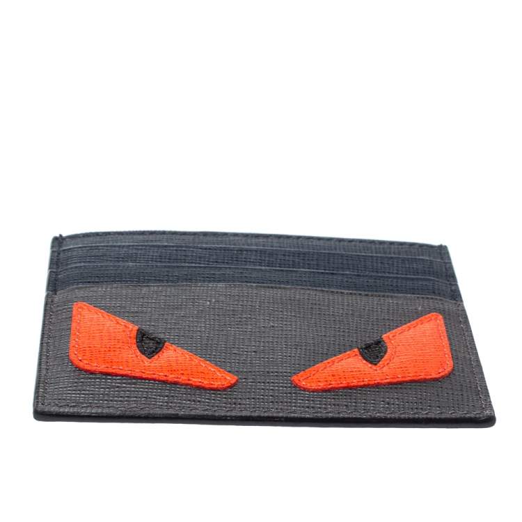 Pre Owned Fendi Multicolor Leather Monster Eye Card Holder