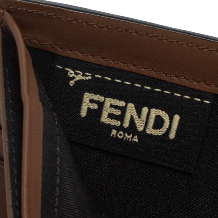 Pre Owned Fendi Multicolor Leather Monster Eyes Bifold Wallet