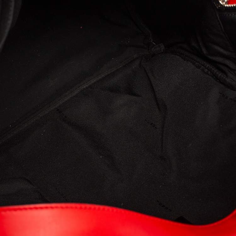 Pre Owned Fendi Red Leather and Nylon Monster Backpack