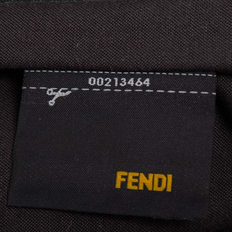 Pre Owned Fendi Black Zuchino Coated Canvas and Leather Trim Messenger