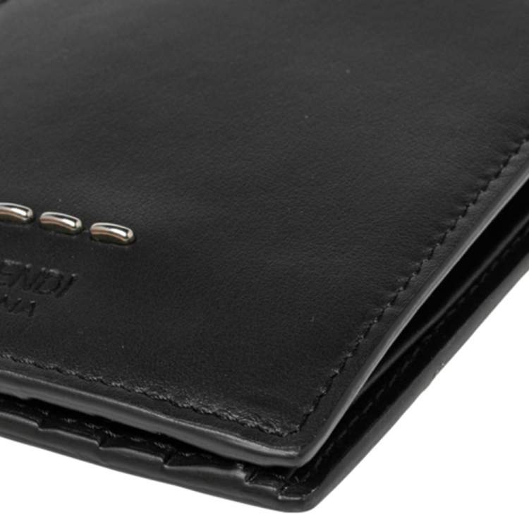 Pre Owned Fendi Black Leather Bifold Wallet