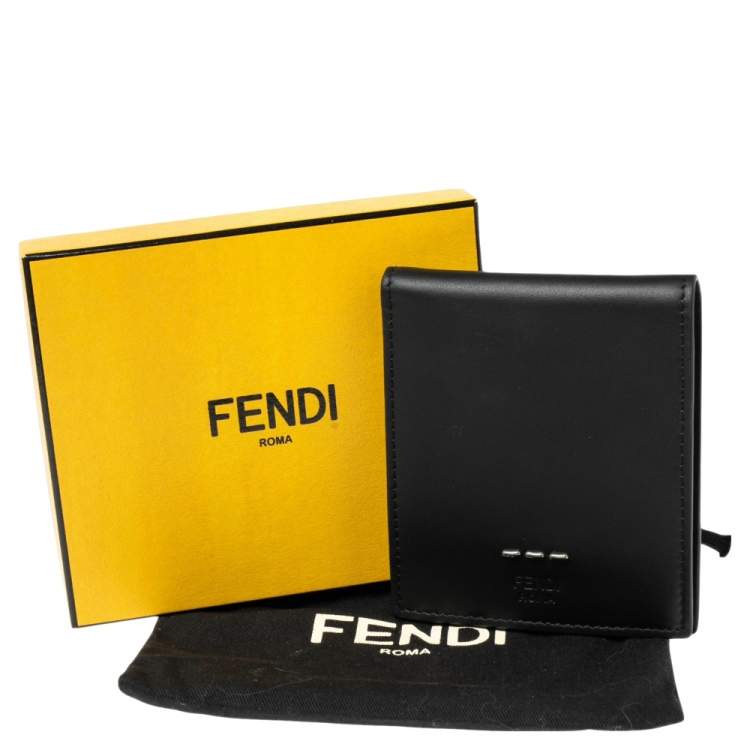 Pre Owned Fendi Black Leather Bifold Wallet