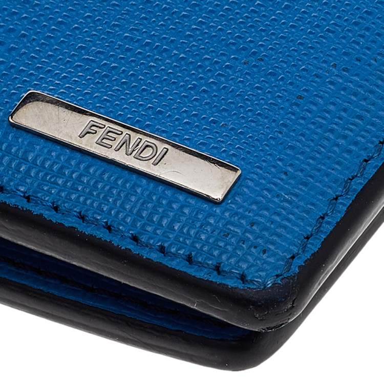 Pre Owned Fendi Two Tone Leather Bi Fold Wallet