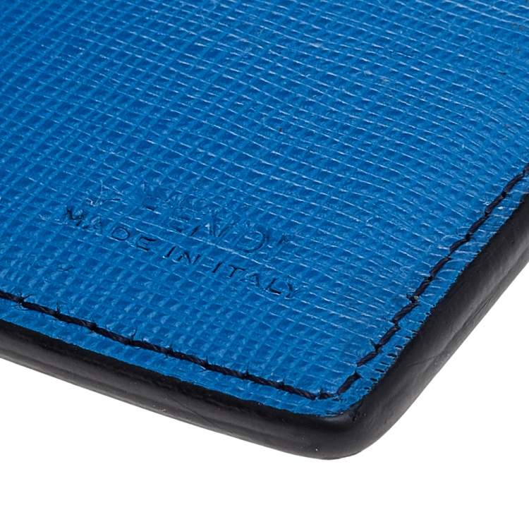 Pre Owned Fendi Two Tone Leather Bi Fold Wallet