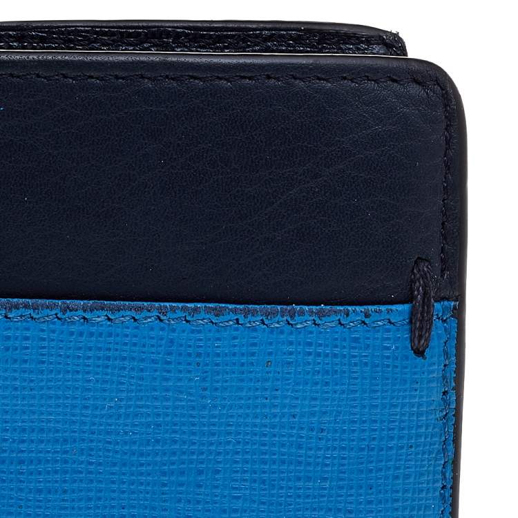 Pre Owned Fendi Two Tone Leather Bi Fold Wallet