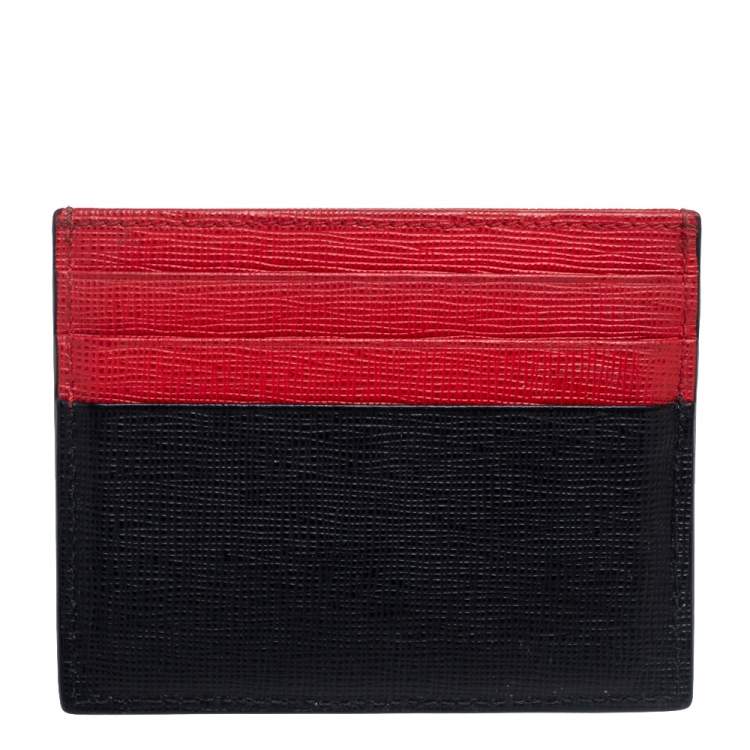 Pre Owned Fendi Tricolor Leather Monster Eye Card Holder