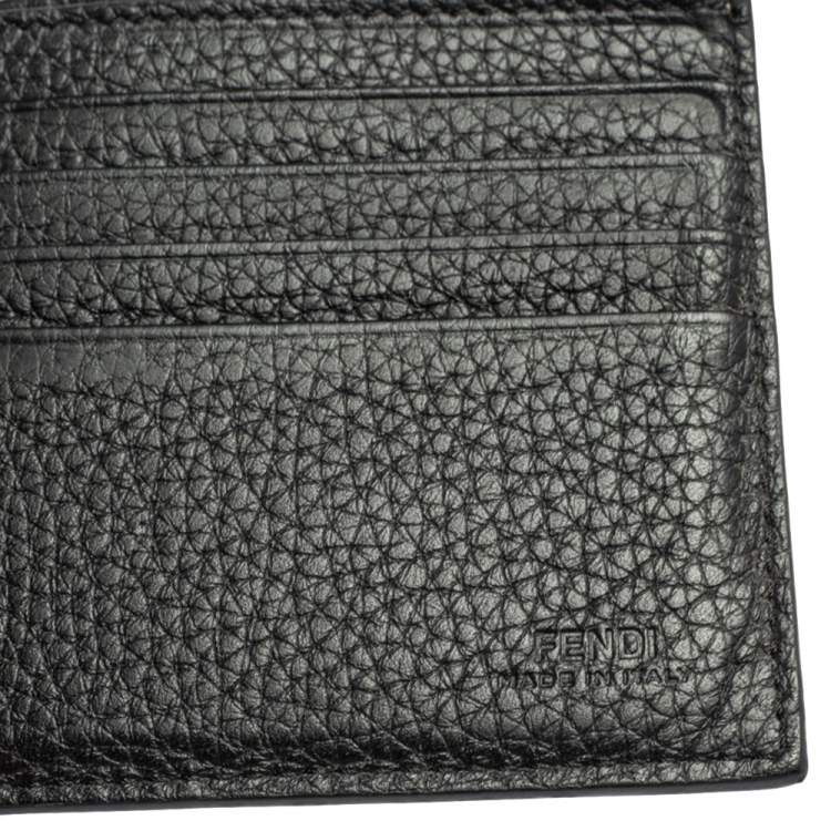 Pre Owned Fendi Grey Leather Cut Out Bifold Wallet