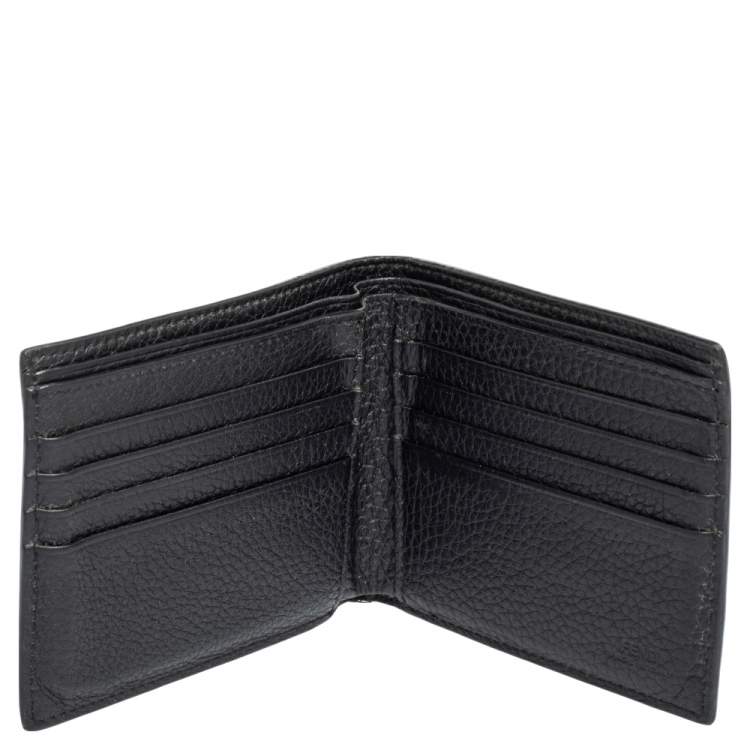 Pre Owned Fendi Grey Leather Cut Out Bifold Wallet