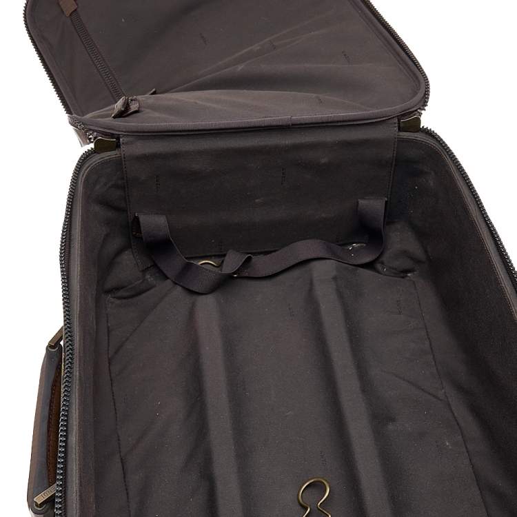 Pre Owned Fendi Tobacco Zucca Coated Canvas And Leather Carry On Luggage Suitcase