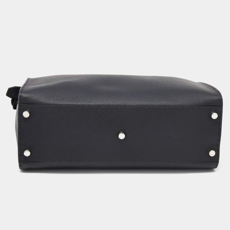 Pre Owned Fendi Black Leather ISeeU Medium Peekaboo Monster Bag 