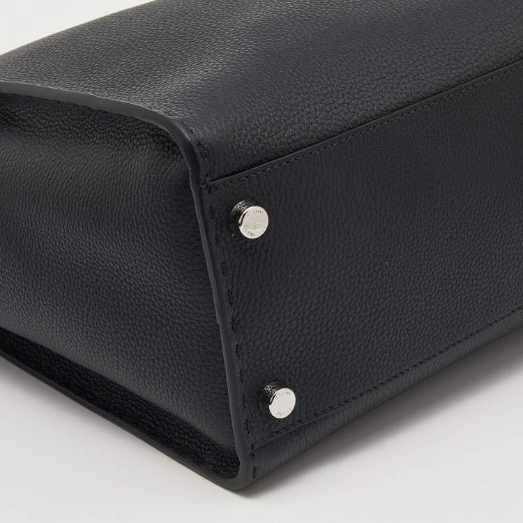 Pre Owned Fendi Black Leather ISeeU Medium Peekaboo Monster Bag 