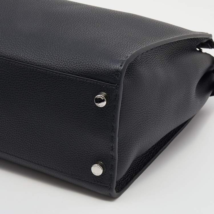 Pre Owned Fendi Black Leather ISeeU Medium Peekaboo Monster Bag 