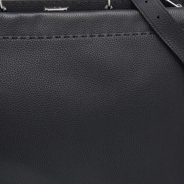 Pre Owned Fendi Black Leather ISeeU Medium Peekaboo Monster Bag 