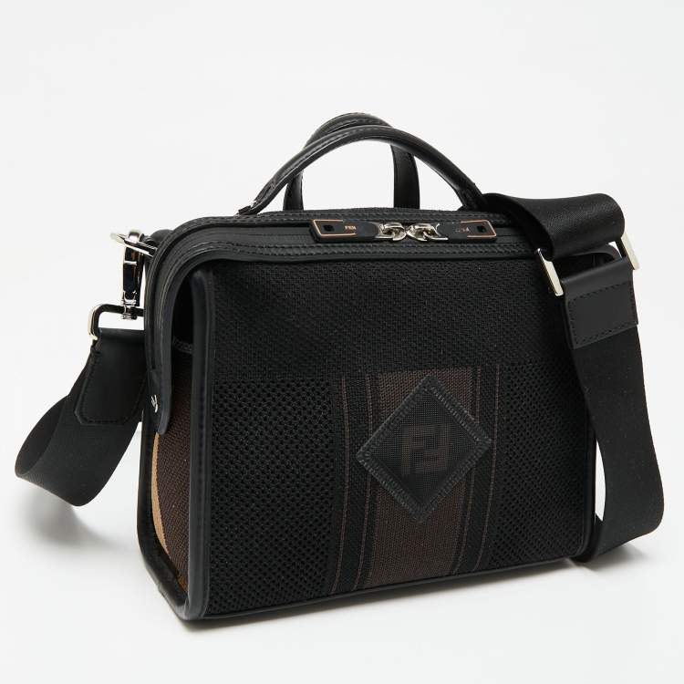 Pre Owned Fendi Black Fabric and Leather Mini Lui Bag
